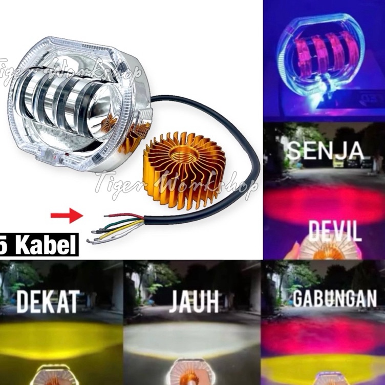 KODE P98X Original Lampu Tembak Daymaker Biled Projie Biled Proji Biled 4 lensa 8D 45 inci