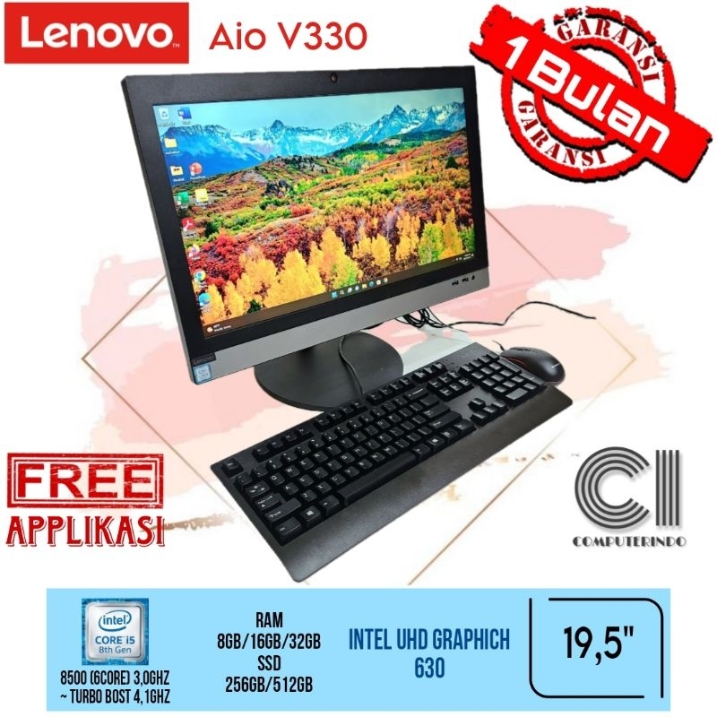 Komputer/Pc All in One Lenovo Aio V330 - Core i5 Gen8 - Ram 32gb - Ssd 512gb