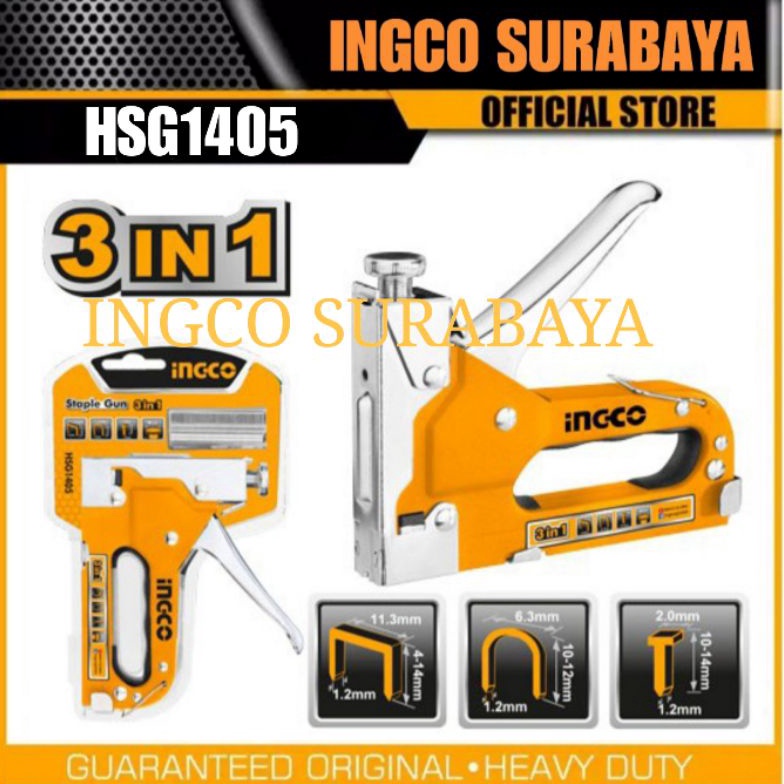 

INGCO HSG145 STAPLE GUN STAPLES TEMBAK JOK 3 IN 1 STEPLES STEPLER a F3P8