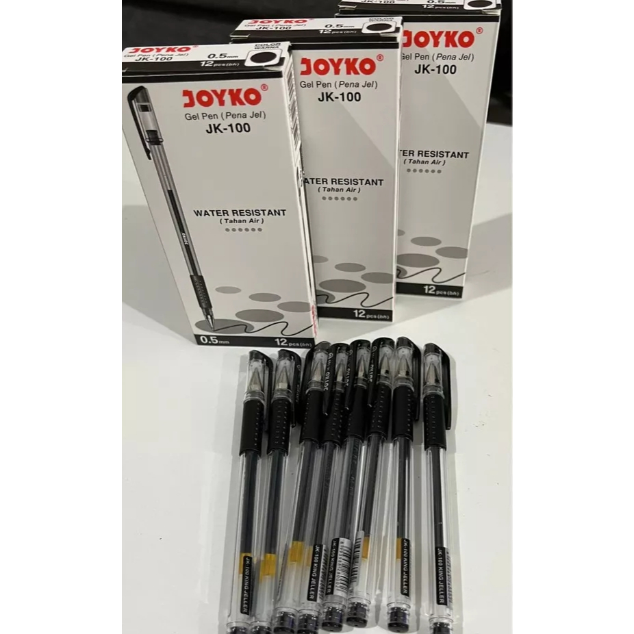 

cod 12 pcs jel pen jk-100 water resistant ballpoin