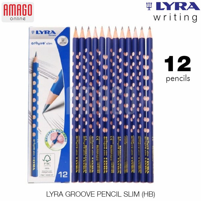 

1 Kotak isi 12 Bh LYRA Groove Pencil Slim HB Black 12 pcs 1761 j L5I6
