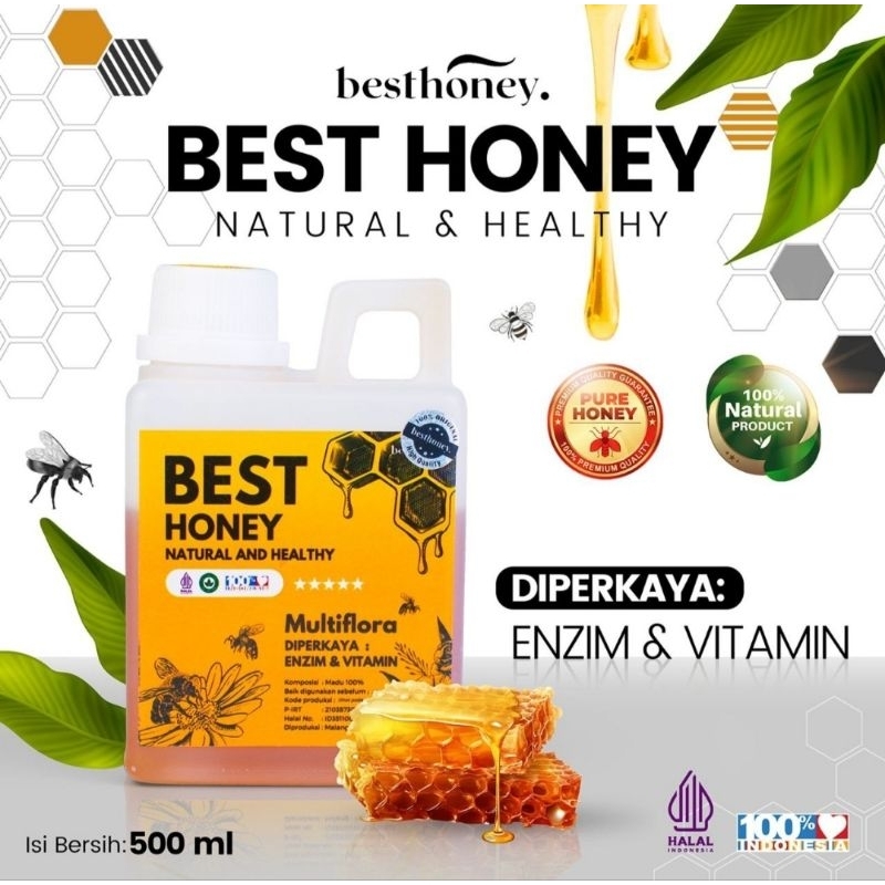 

MADU MULTIFLORA - PRODUK ORI BEST HONEY - READY STOK MADU 100% ASLI - UKURAN 1/2 kg / 500 GRAM