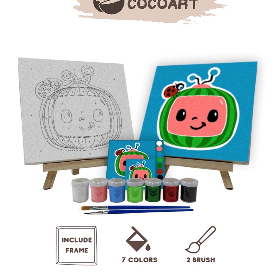 

Paint By Number Kit Cocomelon Cocoartid I Kanvas 2 x 2 cm g H6Z7