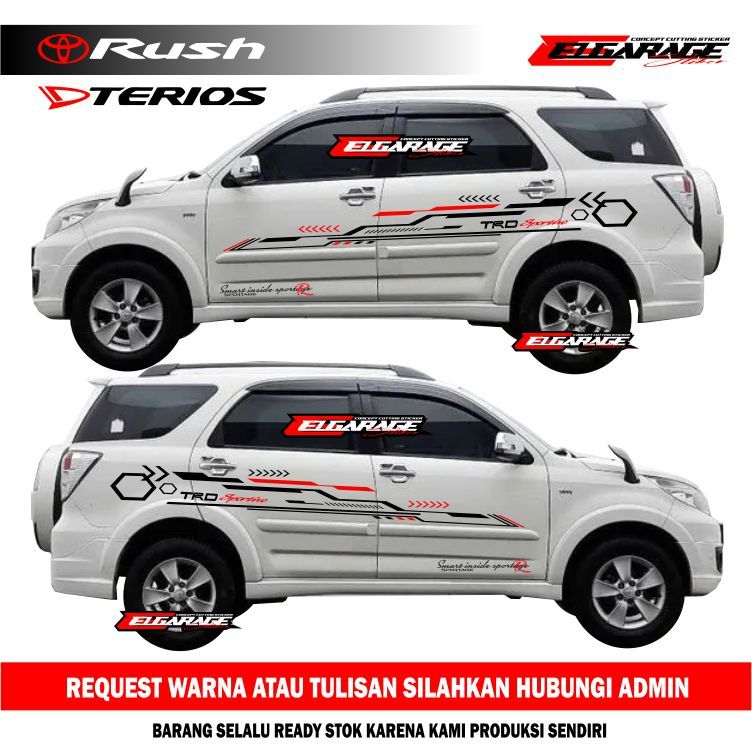 Stiker mobil rush stiker list body samping mobil toyota rush stiker mobil rush terbaru rsh2