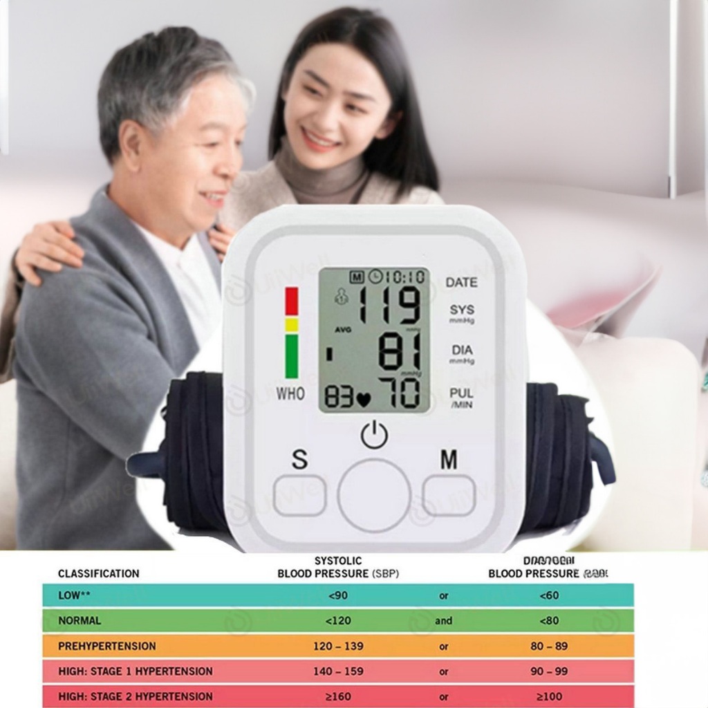 TENSIMETER DIGITAL LCD DISPLAY PENGUKUR TEKANAN TENSI DARAH PORTABLE BLOOD PRESSURE ELEKTRIK TAFF OM