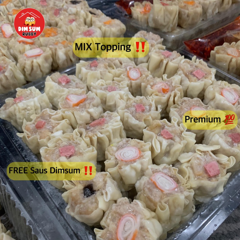 

Dimsum Ayam isi 25 pcs Mix Topping Free Saus Halal & Frozen