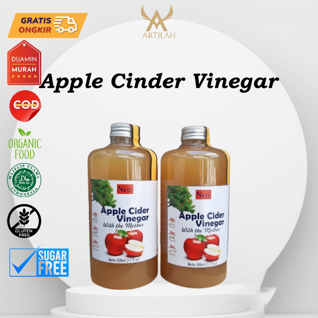 

Cuka Apel 500mlx2 Apple Cider Vinegar With The Mother Cuka Apel Buah Apel Botol Bebas gula Rendah gula Rendah lemak Alami Bebas Susu Fruity Botol