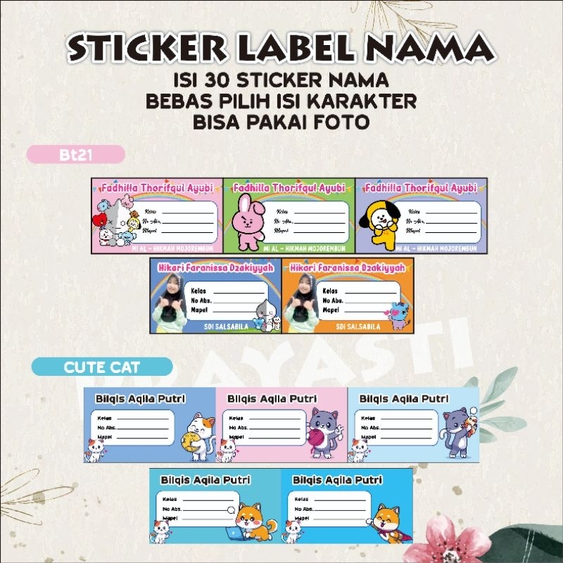 

STICKER LABEL MAPEL TEMA KARAKTER (ISI 30PCS)