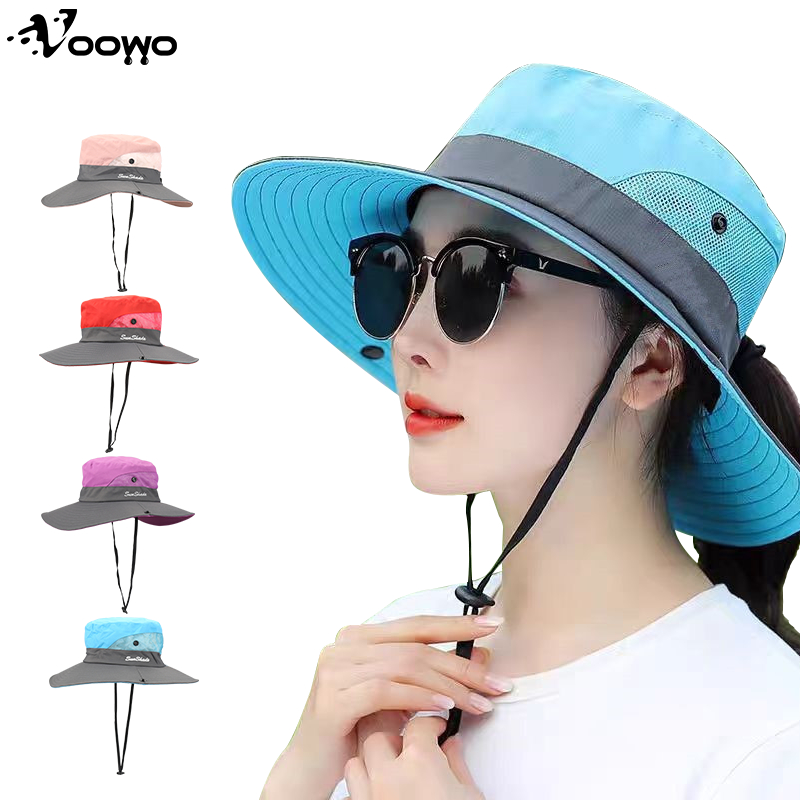 Voowo Topi Gunung Premium Pria Wanita / Topi Rimba Polos Tali Topi Wanita Topi Olahraga Wanita