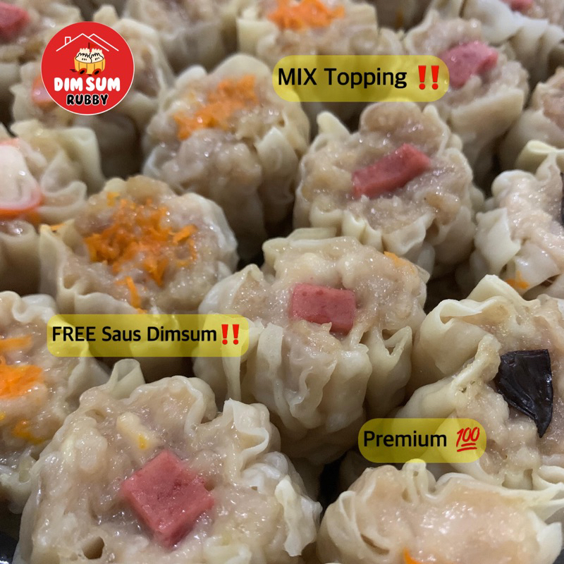 

Dimsum Ayam isi 10 pcs Mix Topping Free Saus, Halal & Frozen