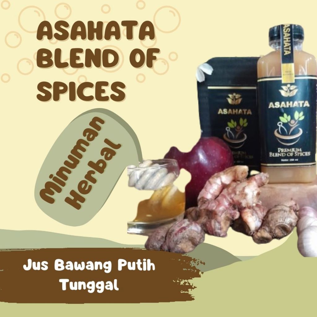 

Asahata Blend Of Spices Juice Bawang Putih Jahe Lemon dan Cuka Apel Herbal Jantung Bengkak