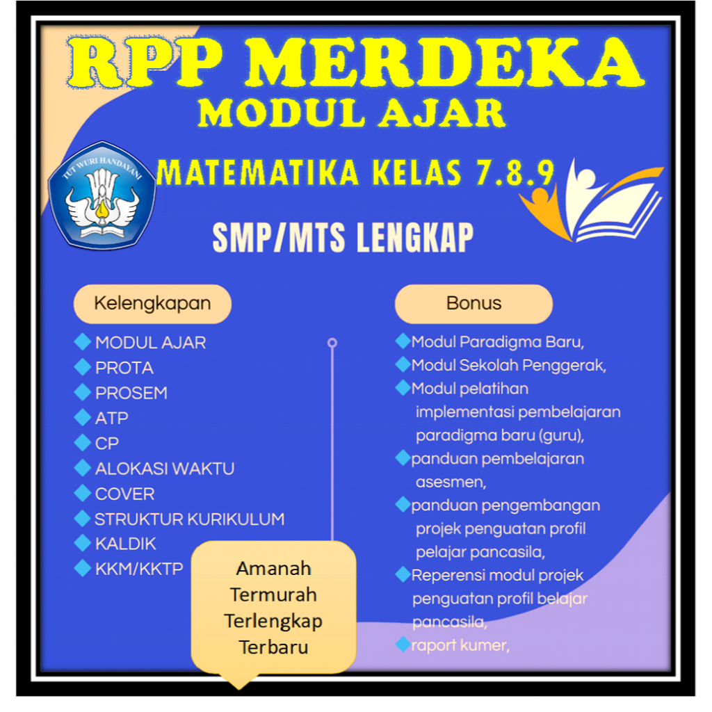 

MODUL AJAR MATEMATIKA KELAS 7.8.9 SMP/MTs KURIKULUM MERDEKA LENGKAP