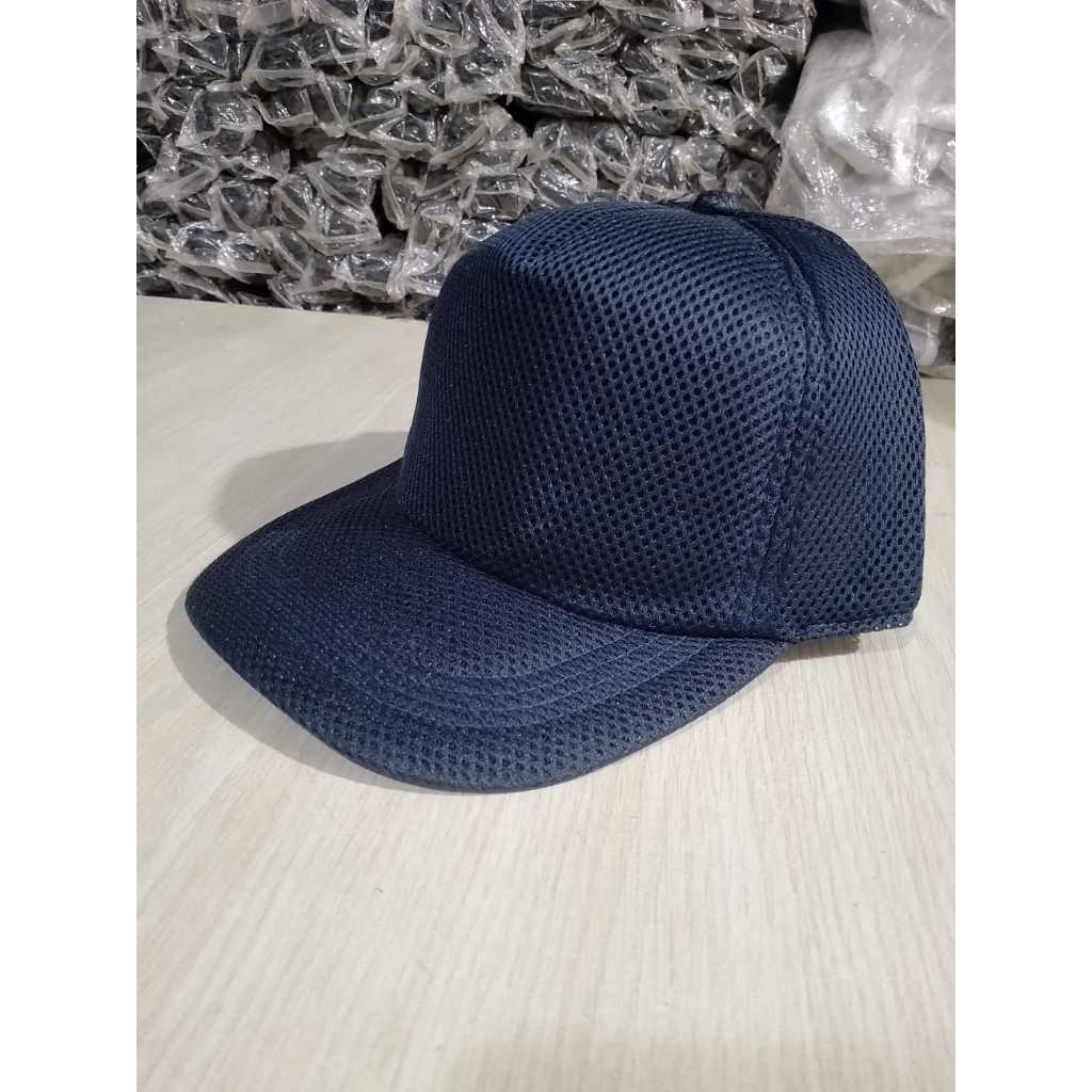 Topi Biru Polos-Topi Jaring Polos Biru Navy
