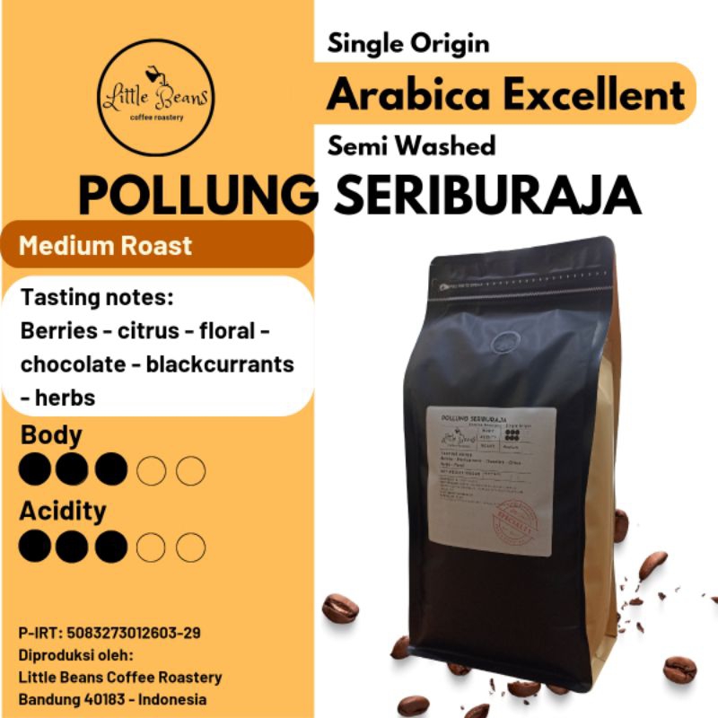 

Kopi Arabica Pollung Seriburaja 800gr/400gr/200gr Biji/Bubuk