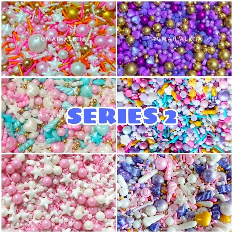 

Series 2 Sprinkle - Biru - Pink - Ungu - Spikel - Sprinkle - Tirmit - Hiasan Tart - Cupcake