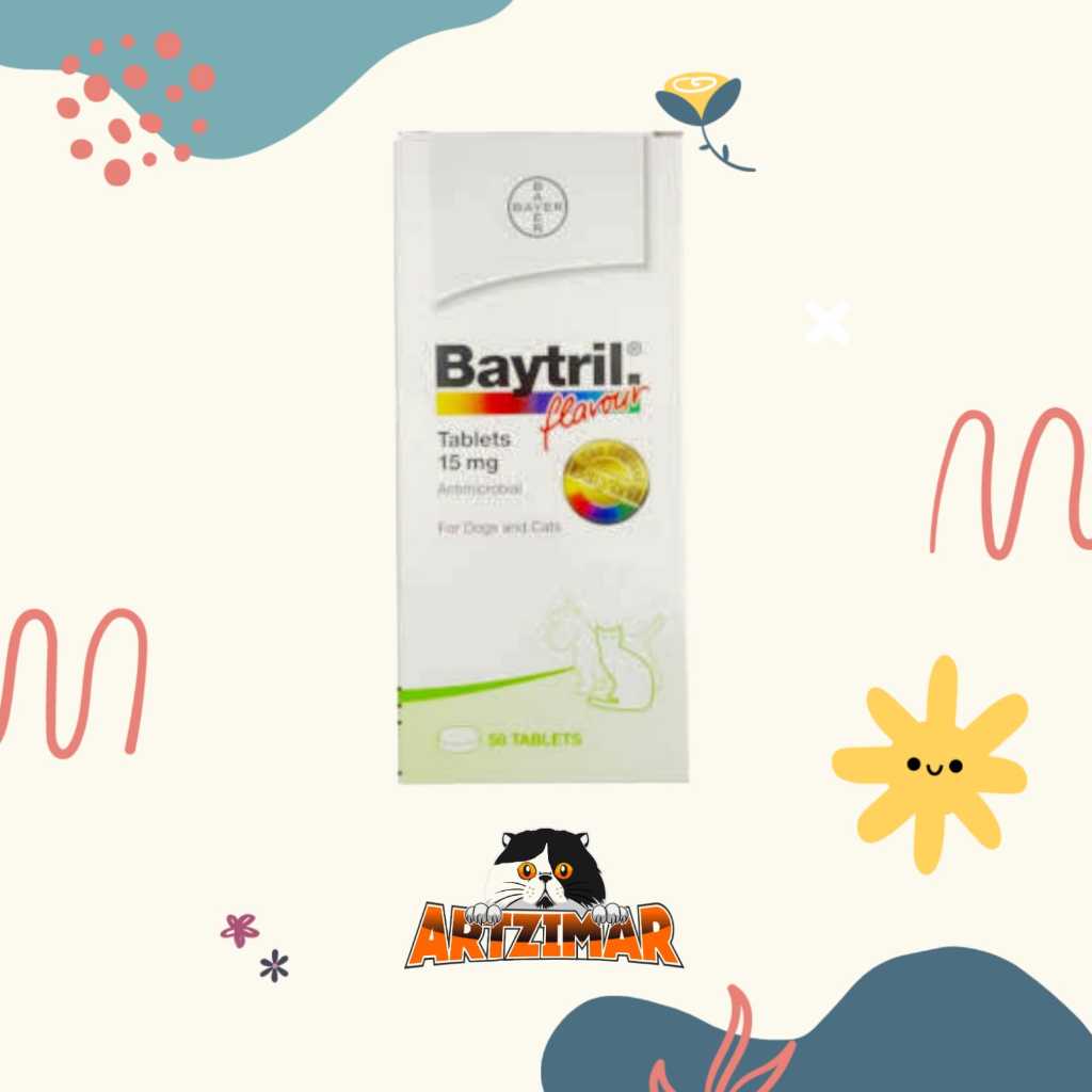 Baytril 15mg 50mg 150mg 1 Tablet Antibiotik Bayer Baytril Tablet Kucing Dan Anjing