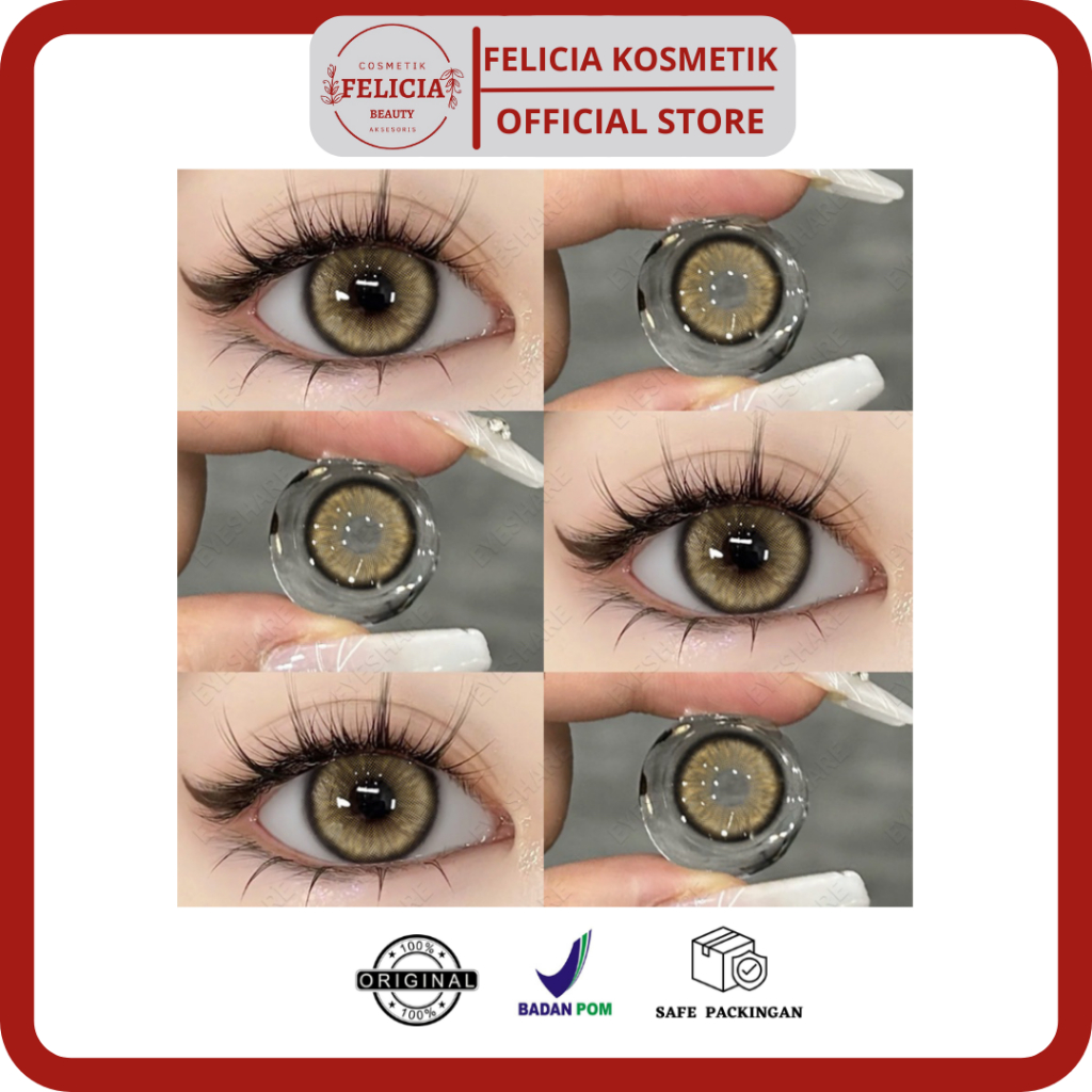MYSTICEYES SOFTLENS DAWN BROWN FREE TEMPAT SOFLEN COLOR LENS MINUS -4.50 -6.00 14.2 MM
