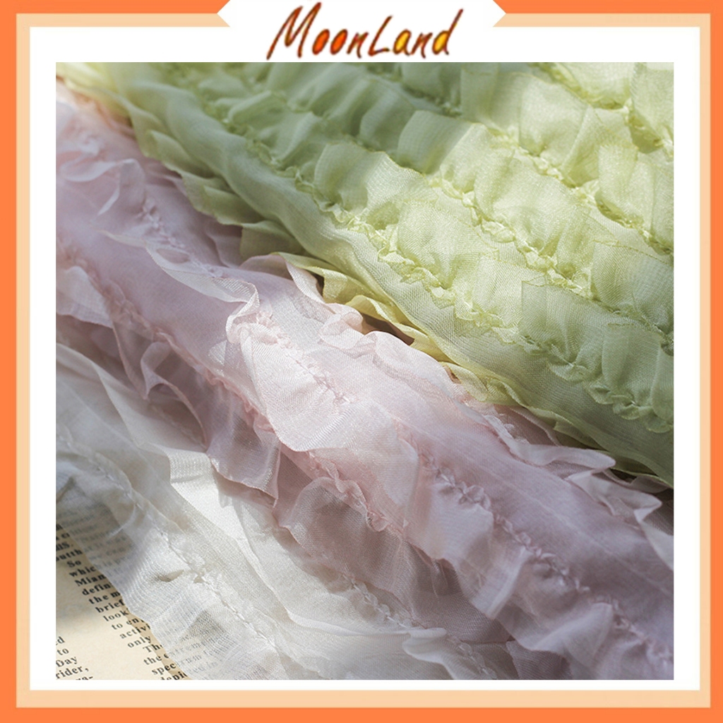 

Flower wrapping buket bunga kain sifon kain bordir pola bergelombang KB6271