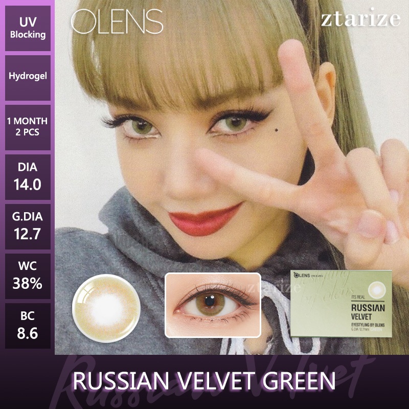 ztarize - Ready Stock - OLENS 🇰🇷 Russian Velvet Green 1 Month Soft Contact Lens 1 Pair - OLENS x BLA