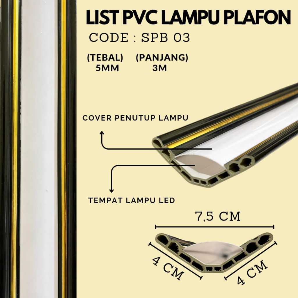 List Lampu Plafon Pvc/ List Gold/ List Lampu Led Termurah