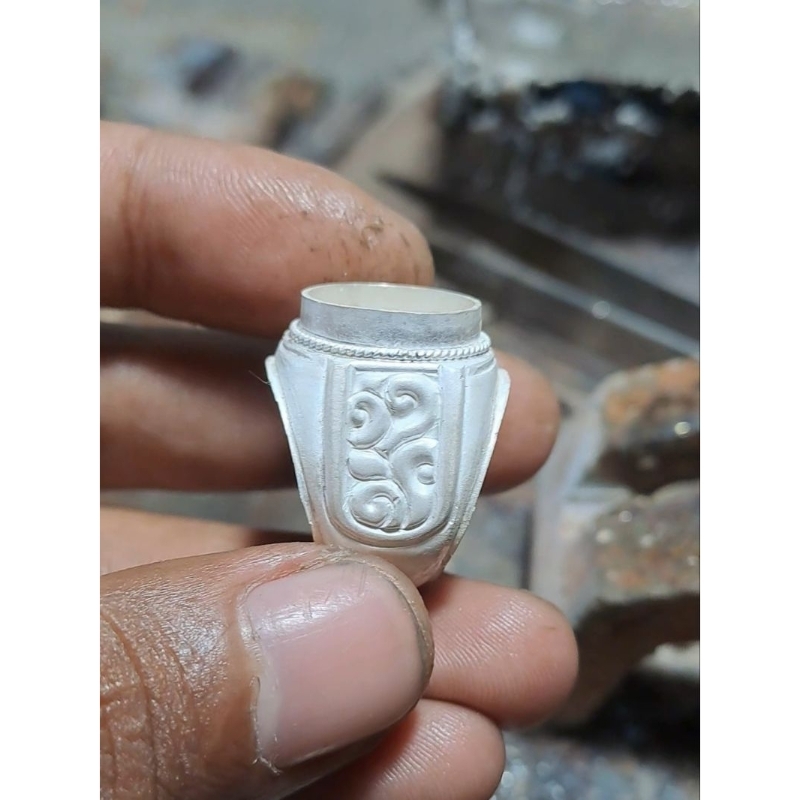 Ring Perak 925/mban perak/ikat perak Handmade Motif Timbul