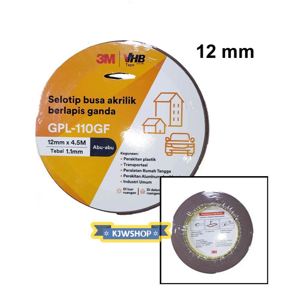 

Isolasi Double Tape 3M VHB 12mm x 4.5 Meter Isolasi Double Foam Tape Strong Durable 12 mm x 4.5M Automotif ORIGINAL Isolasi Bolak Balik Rol Perekat Kuat Bangunan dan Otomotif VHB Tape 12mm x 4.5m Isolasi 3M 12mm Solasi Double Tape 3M VHB 12 mm VHB