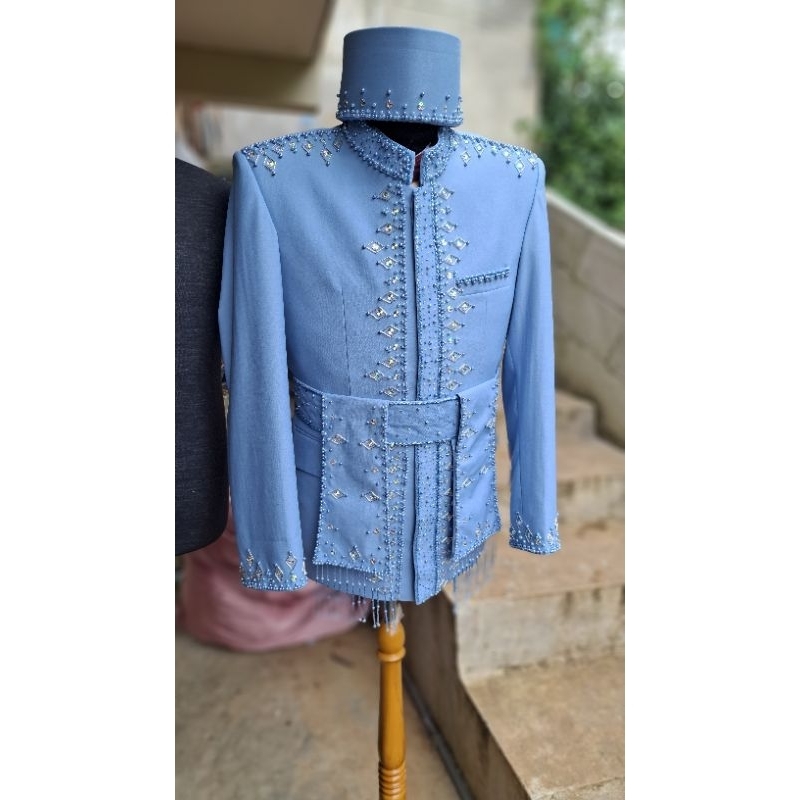 BAJU PENGANTIN MODERN ADAT SUNDA PAKAI SABUK BESKAP WOOL DOFF