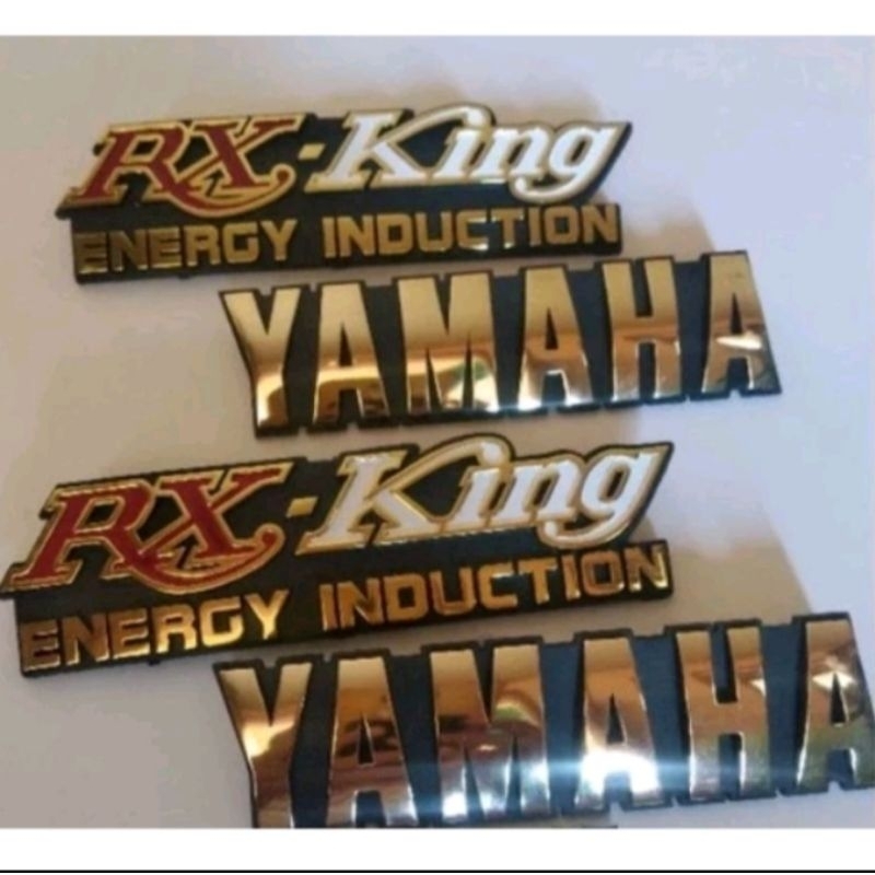 spaket logo tangki/box aki yamah rx-king warna merah/putih bahan atom mirip original tahun 1990/1991