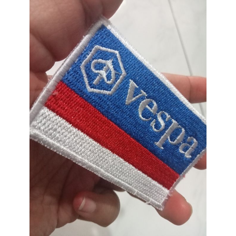 patch bordir vespa indonesia aksesoris tempelan baju dimensi 8x5 cm