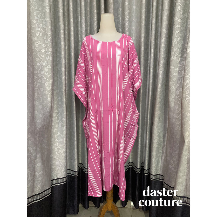 DASTER KALONG ALIA BATIK CAP MOTIF GARIS PINK KEKINIAN DASTER SULTAN PREMIUM / DASTER KAFTAN JUMBO