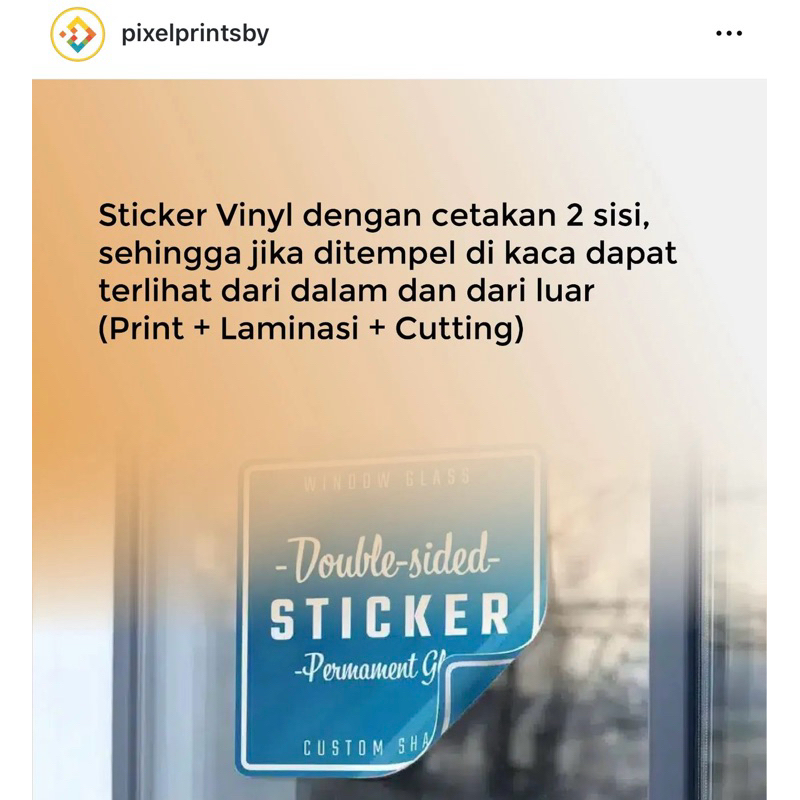 

cetak stiker dua sisi double side vinyl