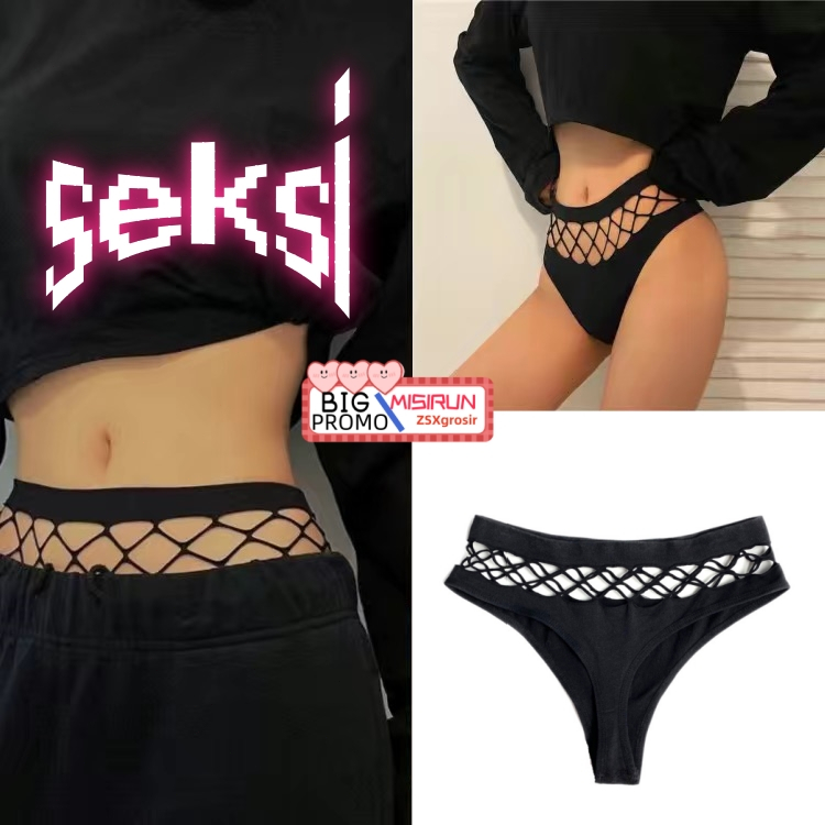 (COD✅) Celana Dalam Wanita Sexy Hitam Thong, Tidak Berbekas dan Menyembunyikan