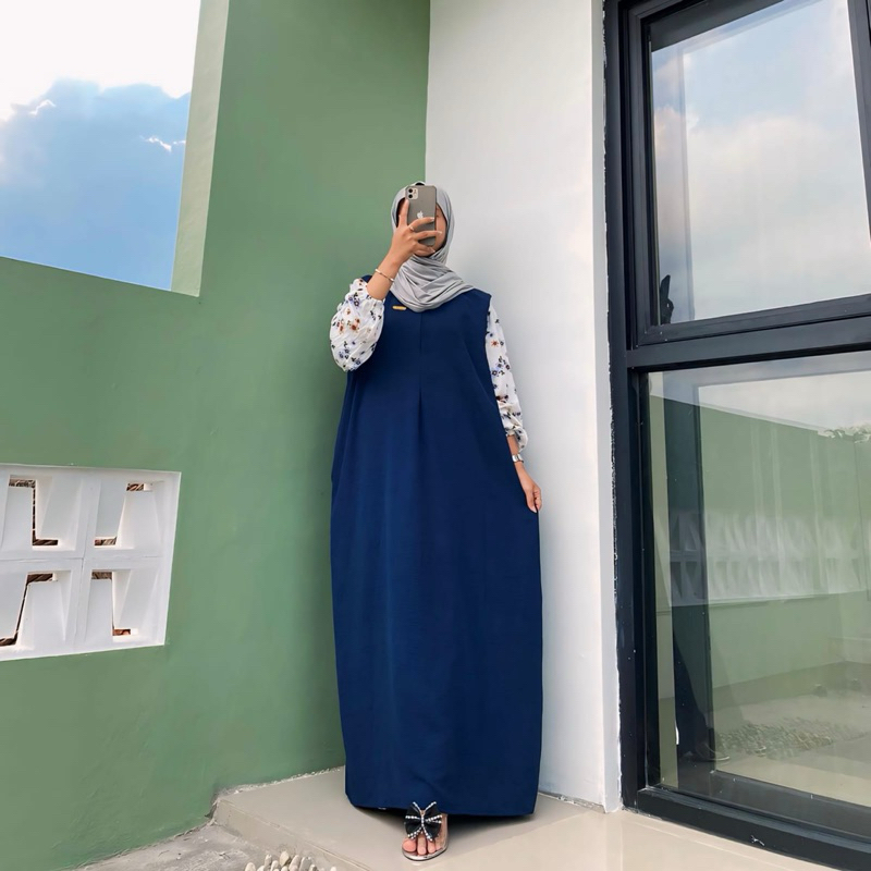 zameela dress gamis crinkle kombinasi rayon premium