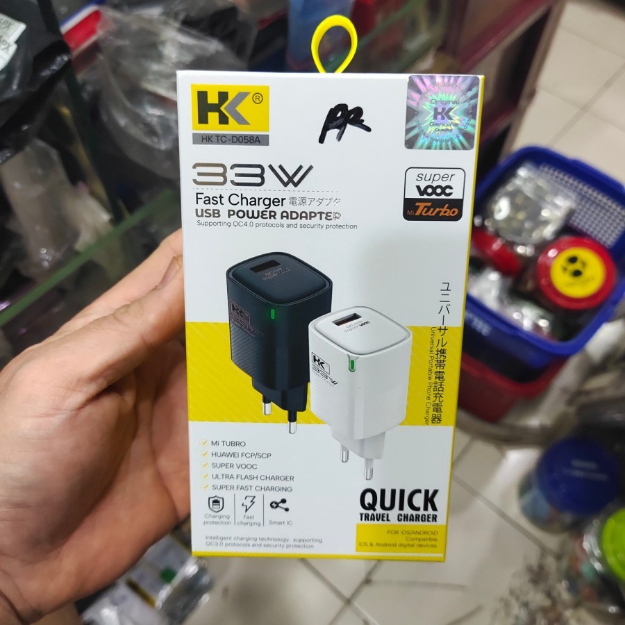 BATOK CHARGER HK 33W 3.6A TC-D58A 1 USB ORIGINAL QUICK CHARGER 4.0