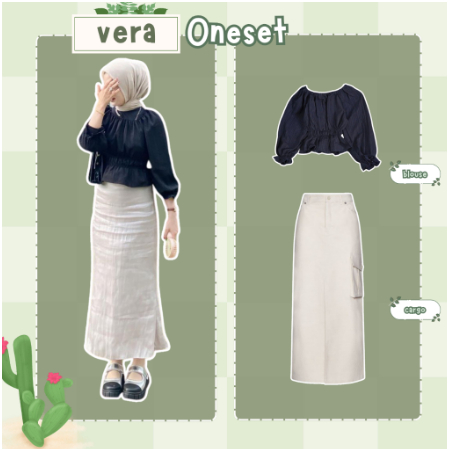 Vera Set | One Set Wanita Kekinian | One Set Korean Style | Setelan Wanita Kekinian | Outfit Remaja 