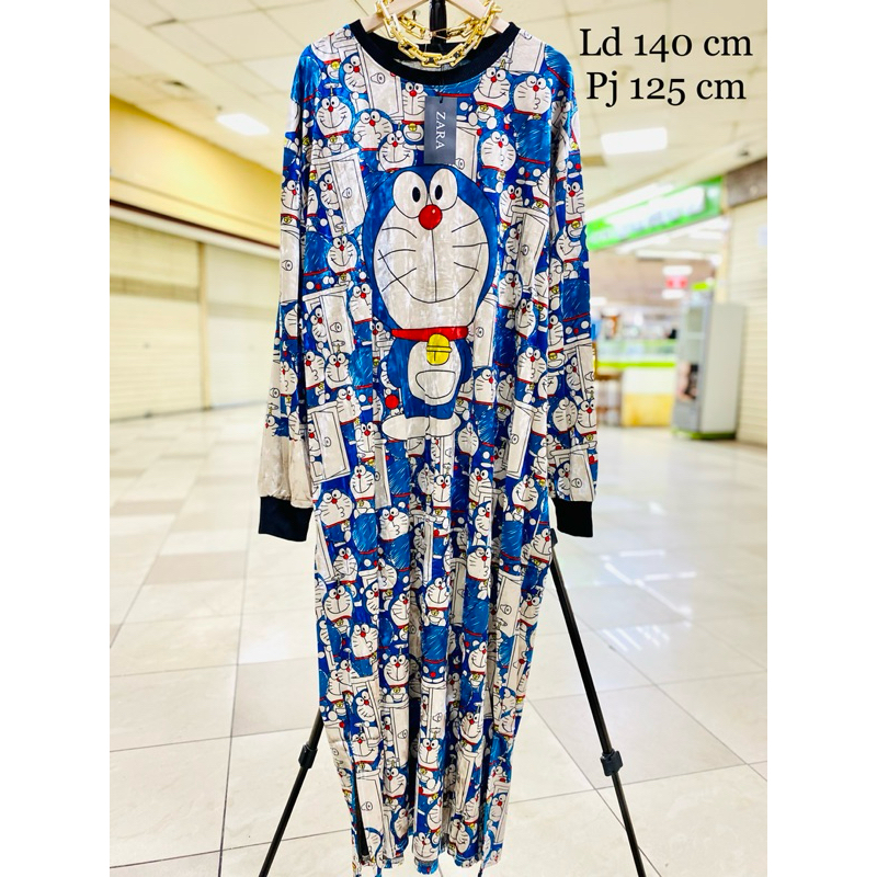 Dress EMON JUMBO velvet bludru premium LD 140cm PJG 125cm