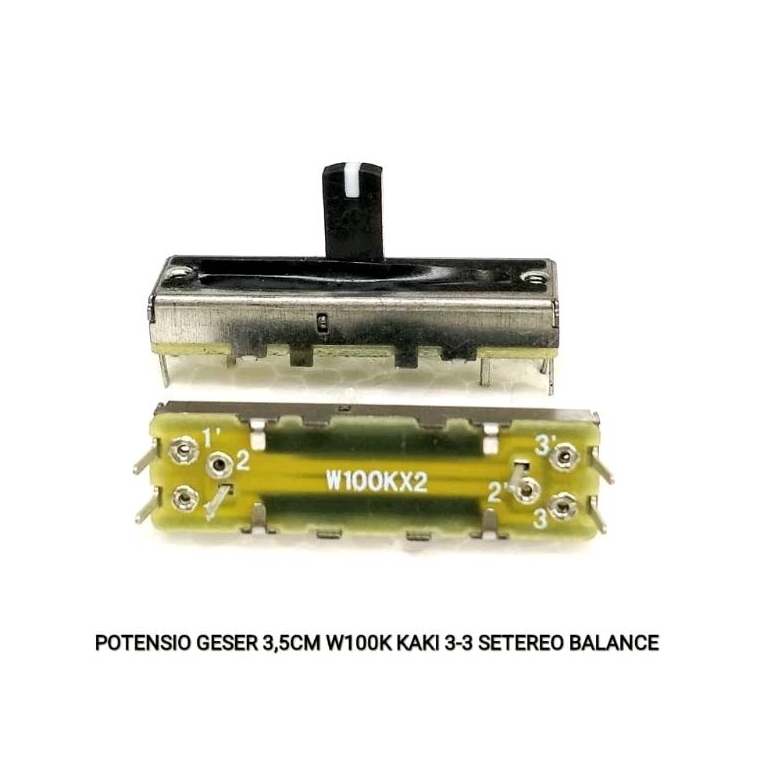 Potensio Geser 3,5cm Kaki 3-3 Stereo W100K Balance