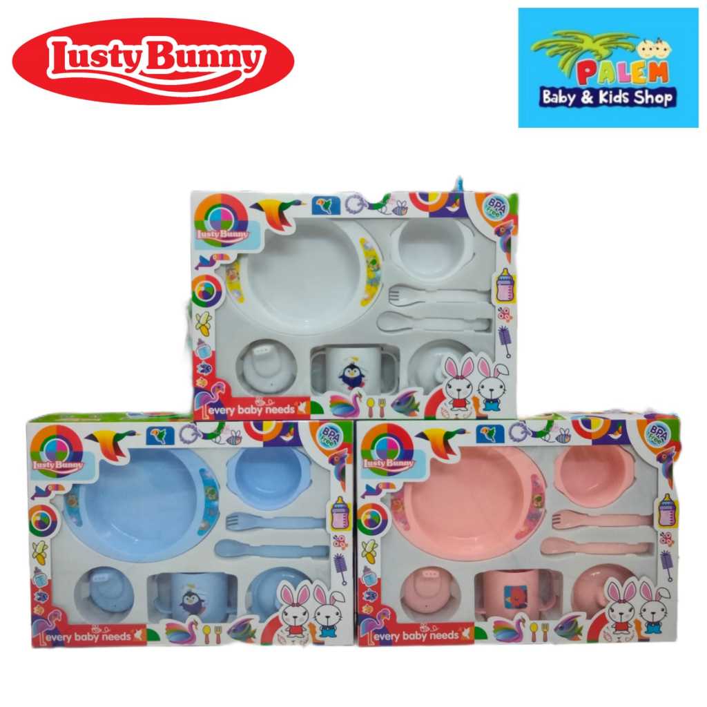 FEEDING SET 7IN1 TEMPAT MAKAN BAYI LUSTY BUNNY LB-1847