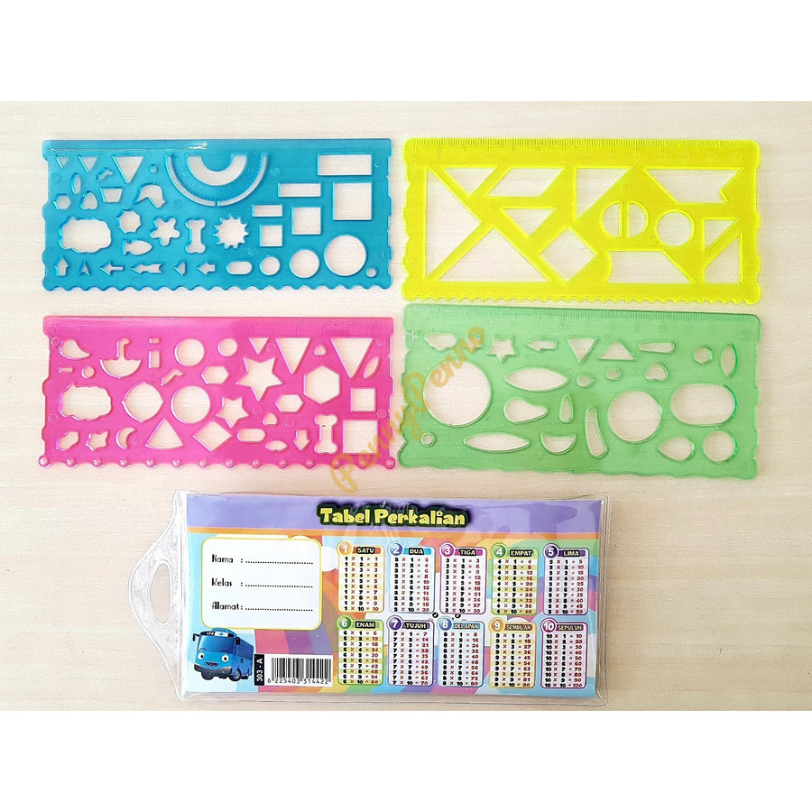 

Penggaris 1 Set / Penggaris Fancy Set Ruler 1 Set isi 4 Pcs