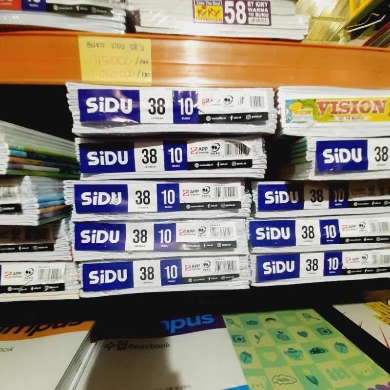 

BUKU TULIS SIDU ISI 38 LEMBAR (MOTIF RANDOM) ISI 10 PACK.