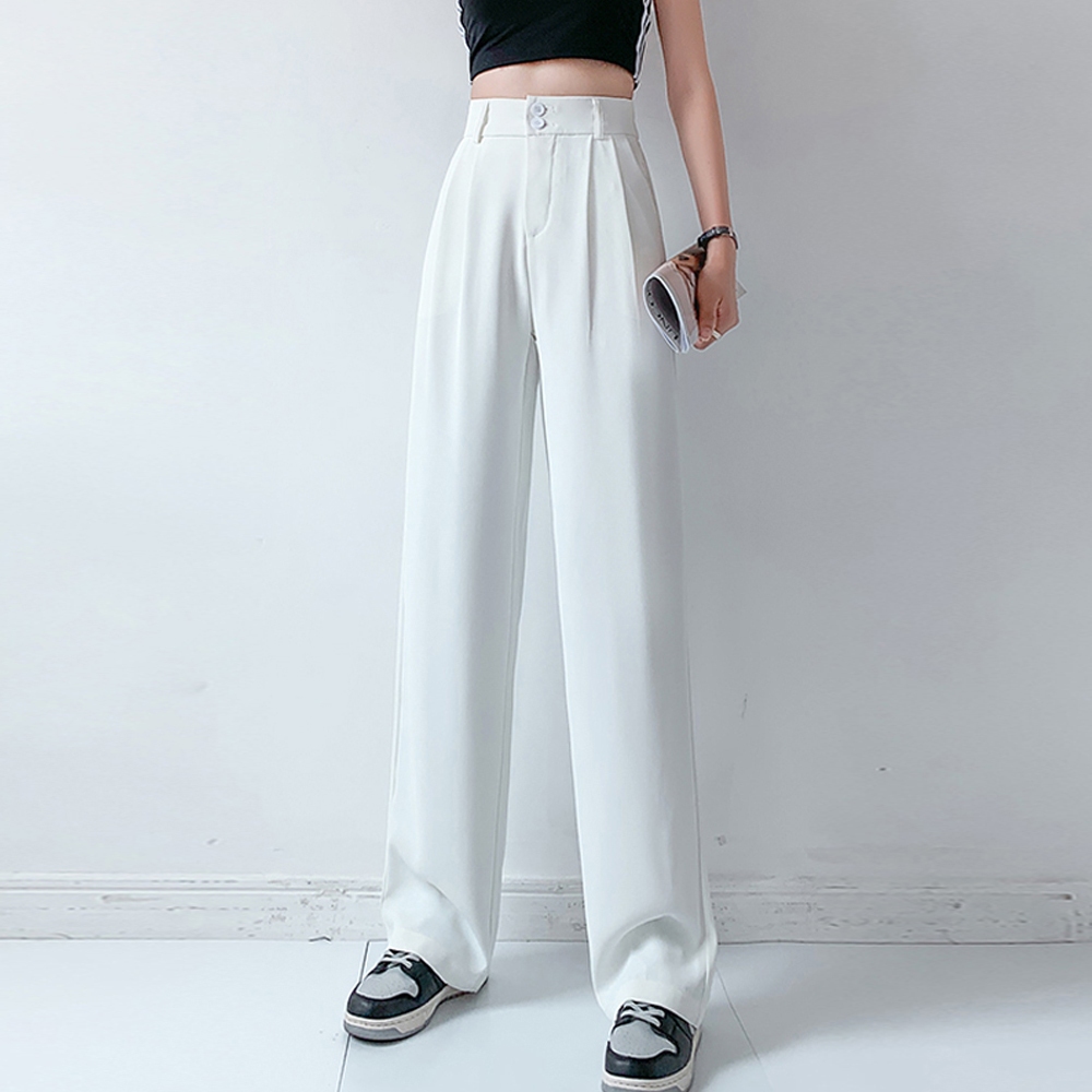 Alice Celana-Putih Highwaist Celana Setelan Wanita Loose