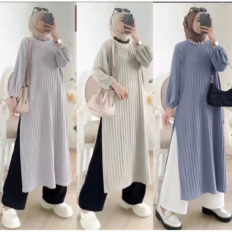 NAJWA - KIMIA LONG TUNIK HORNET / TANIA TUNIK WANITA PANJANG BELAH SAMPING (COD)