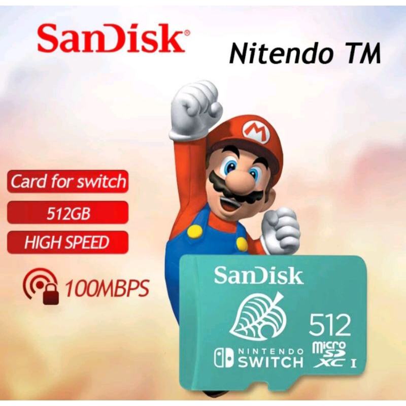 Sandisk Nintendo 512GB Microsd Micro SD Memori Card Original Garansi Resmi