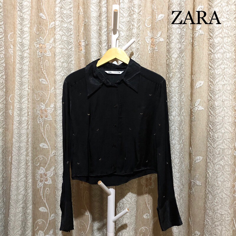 KEMEJA ZARA SATIN SILK SUTRA