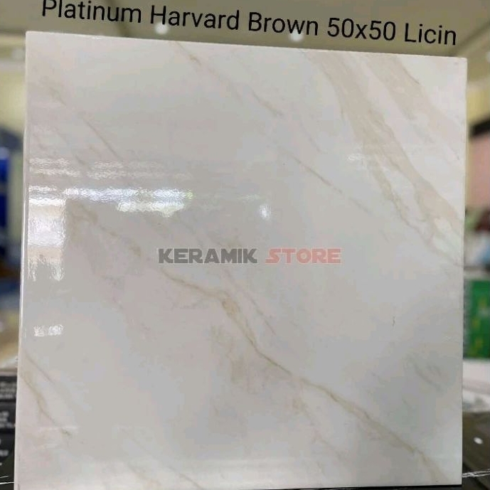 Keramik Lantai Ukuran 50x50 (Glossy) Putih Corak