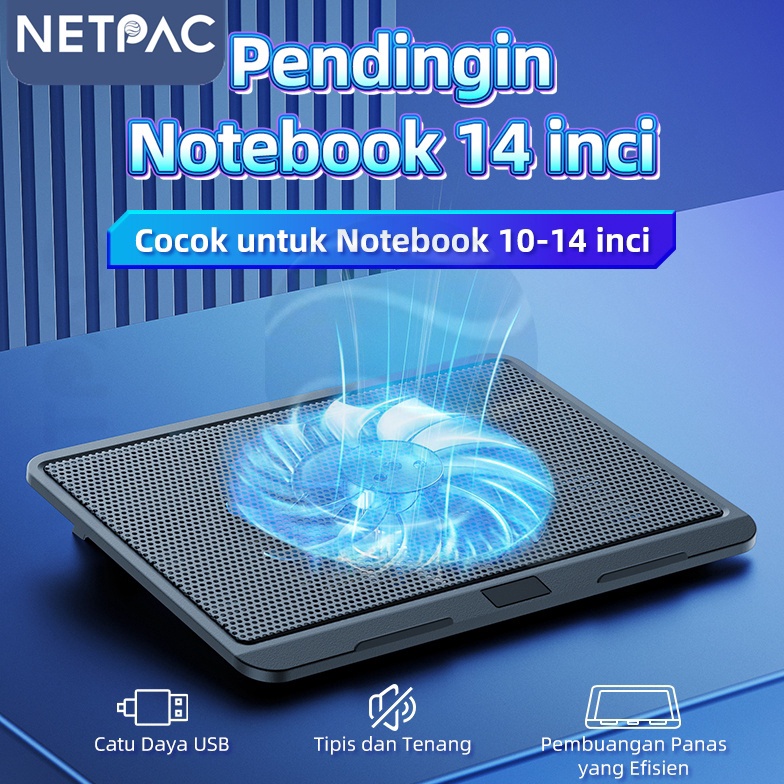 NETPAC Cooling Pad Laptop Kipas Fan Pendingin Laptop Cooler Fan Portable for 114 inci Kipas SenyapPo