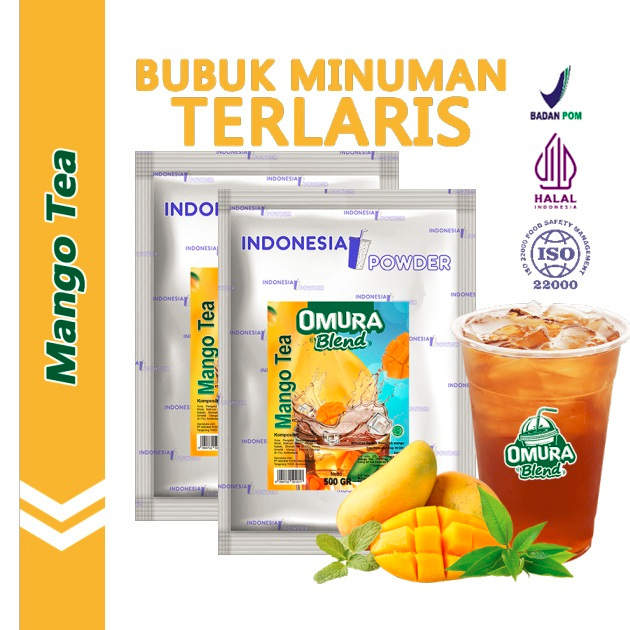 

[Bundle 2Bag x 500gr] Rasa Mango Tea Bubuk Minuman Premium Merk Omura Blend (Mix Gula)