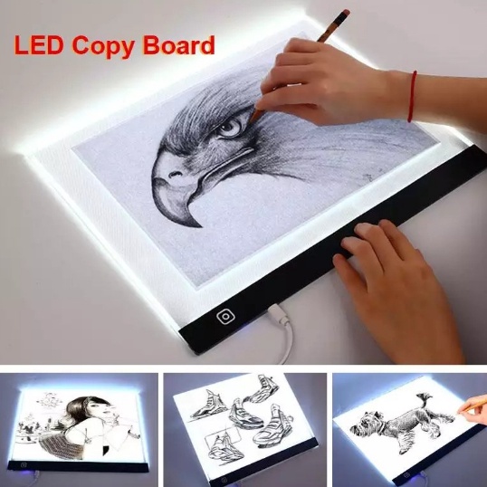Ready A4 LED Drawing Tracing Board Stensil Board Papan Jiplak Gambar LED Anak  Dewasa Copy Board Pap