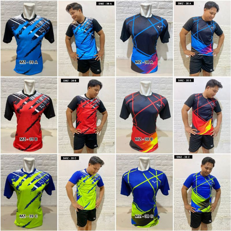 Setelan voli dewasa / baju voli motif printing / kaos voli terbarui / jersey voli motif printing