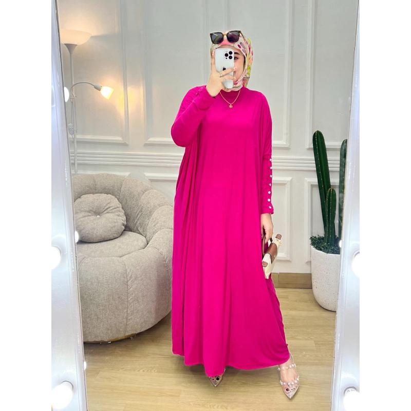 Gamis Kaos knit Azalea premium import